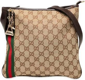 Gucci Pre-owned Cross Body Bags, female, Brown, Size: ONE SIZE Pre-owned Leather Cross Body Bag