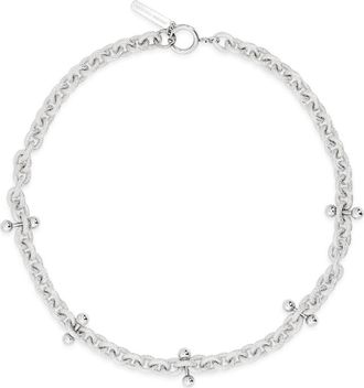 Justine Clenquet Blake Pierced Necklace in Palladium at Nordstrom