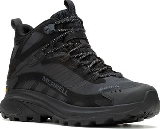 Merrell Wanderschuh MERRELL MOAB SPEED 2 MID GORE-TEX, Herren, Gr. 44,5, schwarz, Synthetik, Schuhe Wanderschuh, wasserdicht