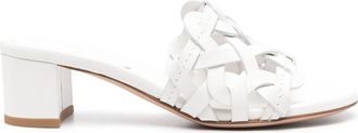 Gianvito Rossi Womens Slide Sandal 45mm - White Leather - Size EU 38