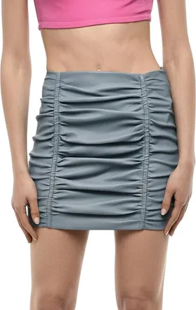 Dsquared2 Grey Leather Mini Skirt