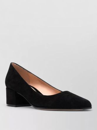 Gianvito Rossi piper suede pumps pointed toe block heel