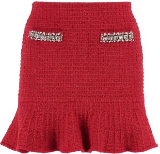 Self Portrait Rokken, Dames, Rood, S, Katoen, Gebreide Mini Rok