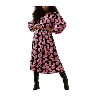 Modstr&ouml;m Bibbie Print Midi Jurk - Dames - Casual kleedjes - Veelkleurig - XS - Polyester - Kleedjes