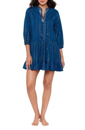 Miraclesuit Metallic Jacquard Cover-Up Dress in Twilight at Nordstrom, Size Medium