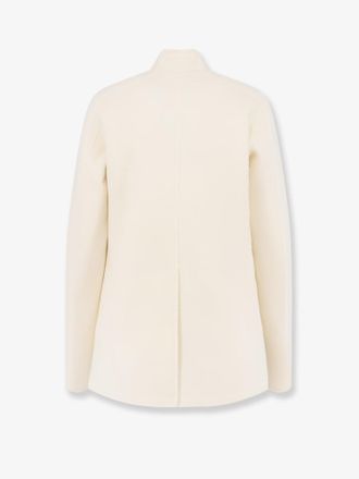 Aspesi Mandarin Collar Wool Coat - White