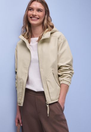 Street One Outdoorjacke STREET ONE, Damen, Gr. 44, powder beige, Web, Obermaterial: 66% Baumwolle, 34% Polyester. Futter: 100% Polyester, unifarben, regular fit 