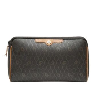 Dior Pre-owned Canvas Clutch - Dames - Pre-owned - Bruin - Maat: ONE Size Leer