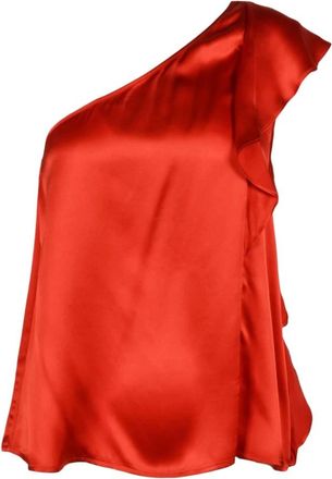 L'autre Chose Zijden Blouse - Dames - Blouses - Rood - S - Overhemden