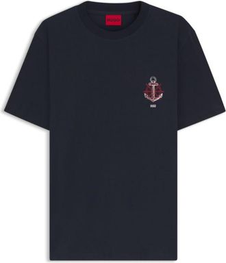 HUGO BOSS Cotton-jersey T-shirt with sailing artwork