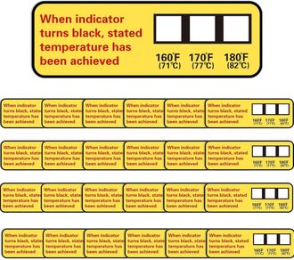 OEM 50 Tiras Indicadoras De Temperatura, 160 &deg;f/71 &deg;c, 170 &deg;f/76,5 &deg;c, 180 &deg;f/82 &deg;c, Paquete A Granel De Etiquetas Resistentes Al Calor, Aptas Para Lavava