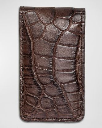 Abas Men & apos;s Magnetic Alligator Money Clip