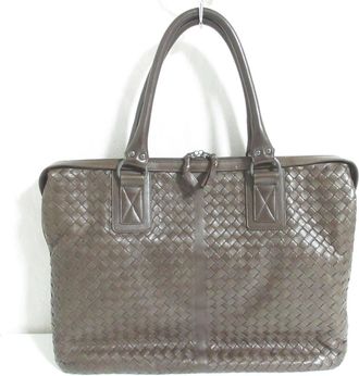 Bottega Veneta Intrecciato Brown Intrecciato Briefcase (Pre-Owned)
