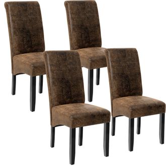 TecTake Dining Chair Set Of 4 - Antique Brown in Dark Brown | Size: 4 Pack