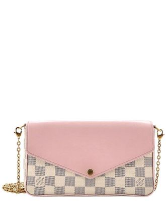 Louis Vuitton Pink Damier & Leather Felicie Pochette (Authentic Pre-Loved)