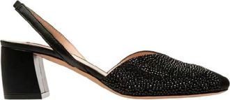 Bally Celie 55 Crystal Embellished Block Heel Leather Pumps