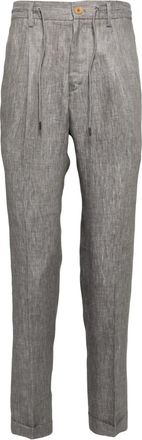 Luciano Barbera Skinny linnen chino - Groen