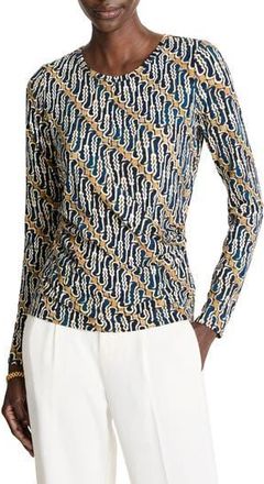 Nic+Zoe Batik Print Drape Jersey Top in Neutral Multi at Nordstrom Rack, Size Xx-Large