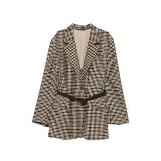 Brunello Cucinelli Check-pattern Belted Blazer