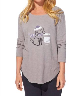 Escape Latte Puppy Boxy Tee In Fog