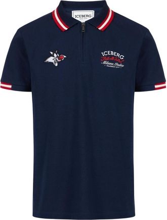 Iceberg Regular Fit Piquet Polo - Heren - Polos - Blauw - M - Katoen - Tops