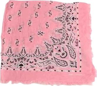 Saint Laurent Pre-owned Scarves, female, Pink, Size: ONE SIZE Pre-owned Bandana Paisley