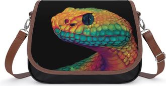 Generic Rainbow Colored Snake Fashion Womens Crossbody Bags Novelty Handbag Shoulder Bag Purse