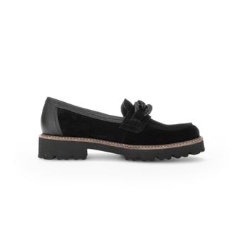 Gabor Womens 75.240.17 Suede Slip On Loafers In Schwarz Dream Velour