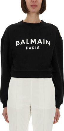 Balmain Sweatshirt With Logo Print-Donna