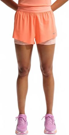 Nike Swift Dri-Fit Mid-Rise 2-In-1 Running Shorts In Orange Pulse/arctic Orange