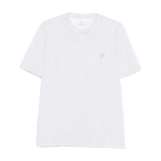 Brunello Cucinelli Brunello Cucinelli, T-Shirts, male, Gray, Size: 2XL Crewneck T-Shirt