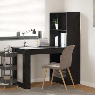 vidaXL Vidaxl - Scrivania Rovere nero 122 x 67 x 145 cm Legno multistrato