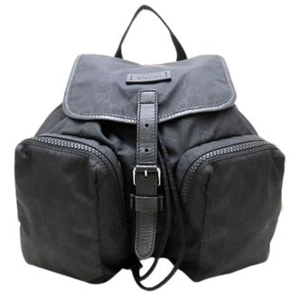 Gucci Vintage, unisex, Zwart, ONE Size, Nylon, Pre-owned Nylon Backpack