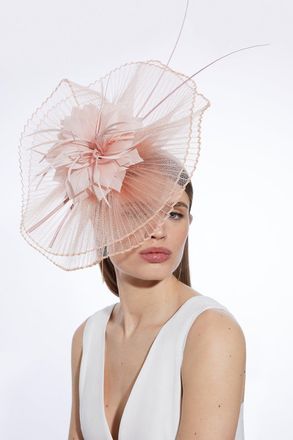 Karen Millen Womens Mesh Detail Fascinator - Pink - One Size