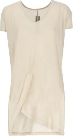 Rick Owens Temple Hiked T - Dames - T-shirts - Beige - M - Tops