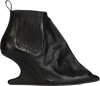 Rick Owens 80mm Taco boots - women - Calf Leather/Calf Leather/Calf Leather - 37.5 - Black