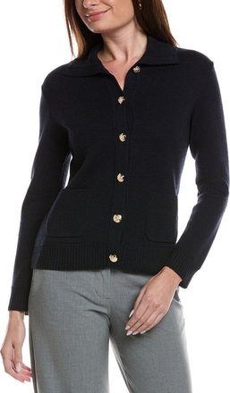 Bruno Magli Merino Wool Epaulet Sweater Jacket