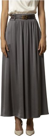 Kocca Rokken, Dames, Grijs, S, Stijlvolle Enkellange Geplooide Rok