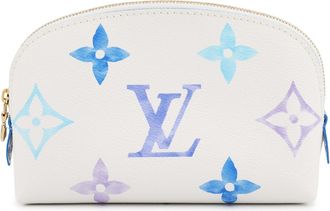 Louis Vuitton Monogram Blue Cream Monogram Pochette Pouch (Pre-Owned)