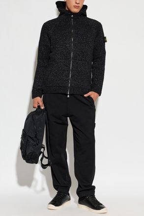 Stone Island Jacket With Logo Patch, Mens, Black