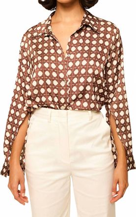 Misa Roya Long Sleeve Top In Choco Rattan