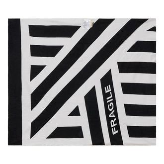Fragile Pattern Knit Blanket in Black/off White at Nordstrom