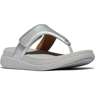 FitFlop F-Mode Go Adjustable Platform Flip Flop in Silver at Nordstrom Rack, Size 10