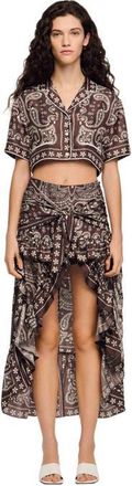 Sandro Bandana print short skirt in Taupe /White at Nordstrom, Size 34 Eu
