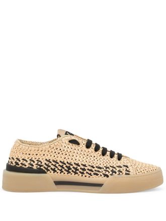 Dolce & Gabbana New Roma macram&eacute; sneakers - men - Rayon/Calf Leather/Rubber/Lambskin/Goat Skin - 42 - Neutrals