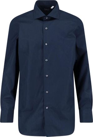 Finamore Tailored White Shirt With Button-Down Front And Pointed Collar