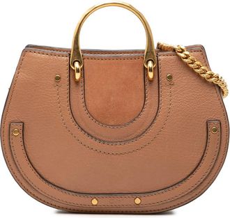 Chlo&eacute; Pre-owned Chloe Mini Calfskin and Suede Pixie Signature Satchel Ladies 8EBBGG016YIWDQCP