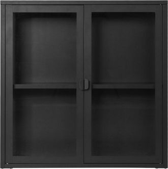 Moloo Vitrina colgante con 2 puertas de cristal acero negro 80x80 cm