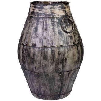 Wanderlust Deco Jarr&oacute;n De Metal Envejecido Gris 40x40x65