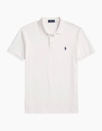 Polo Ralph Lauren Mens Polo Ralph Lauren Stretch Mesh Custom Slim Polo 002 White - Size: 40